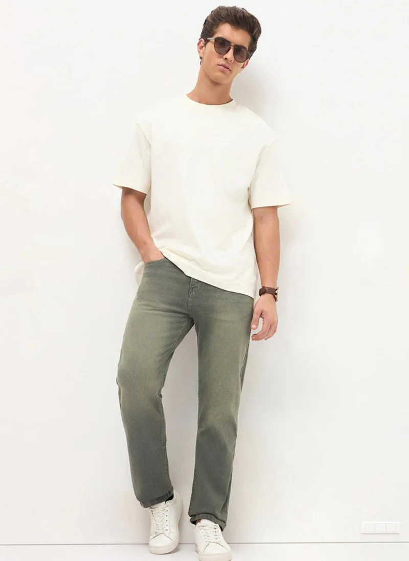 Urbano Fashion  Urbano Fashion Men's Grey Regular Fit Heavy Washed Denim Jeans Stretchable for Men | Best Price UAE